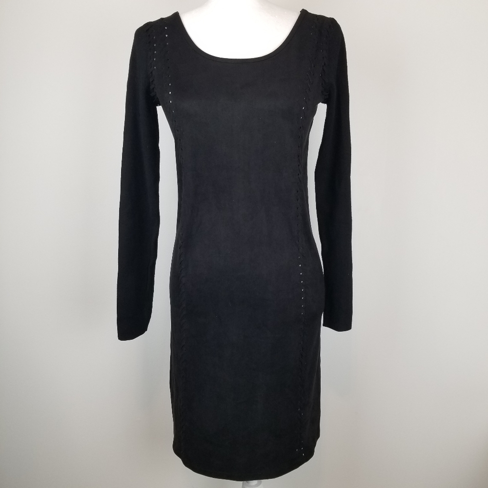 INC Black Stretch Sweater Dress